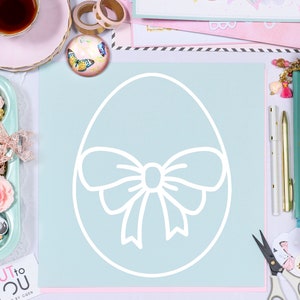 Oeuf de Pâques avec bow digital cut file parfait pour tous les projets paper crafting, Scrapbooking, Card making, Home Decor.