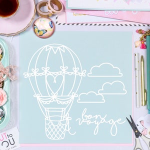 Hot Air Balloon Digital Cut File perfetto per tutti i progetti di paper crafting, Scrapbooking, Card making, Home Decor.