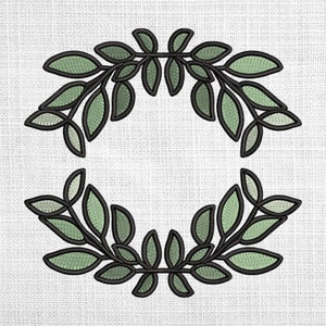 Circle Garland Embroidery Machine Design, INSTANT DOWNLOAD, Embroidery File in 2 Sizes for sewing projects