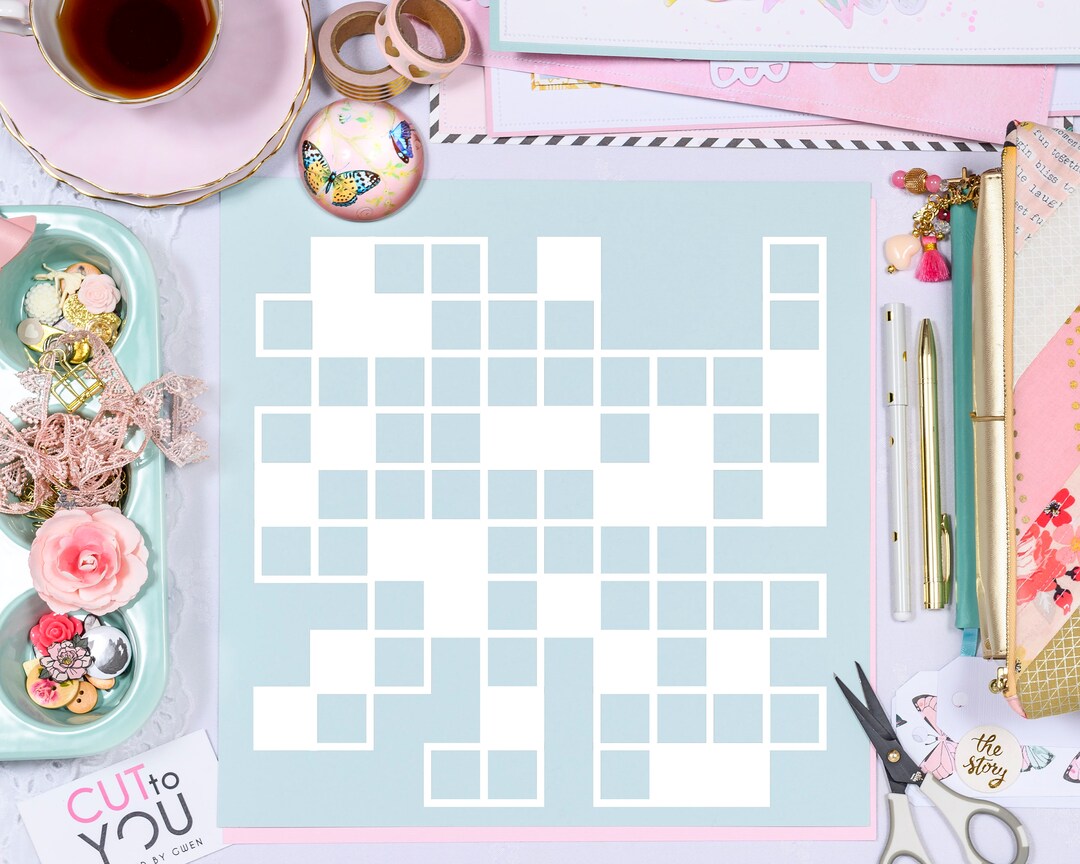 Crossword Background 2 SVG Cut File for Silhouette and Cricut Paper