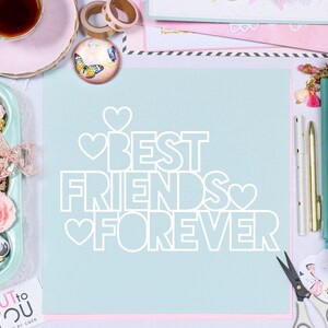 Best Friends BFF Scrapbook Titel Digital Cut File perfect voor alle papier crafting, Scrapbooking, Card making, Home Decor projecten.