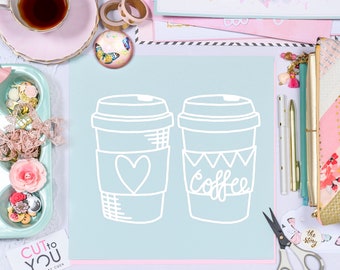 Coffee Love Digital Cut File perfect for all Paper crafting, Scrapbooking, Card making, Home Decor projects.