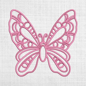 Filigree Butterfly Embroidery Machine Design, INSTANT DOWNLOAD, Embroidery File in 2 Sizes for sewing projects