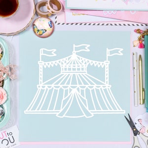 Circus Big Top Digital Cut File perfect voor alle papier maken, scrapbooking, kaart maken, Home Decor projecten.
