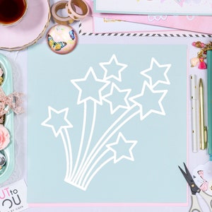 Shooting Stars Digital Cut File for all Scrapbooking with Silhouette Cameo, Cricut and Brother Cutting machines.
