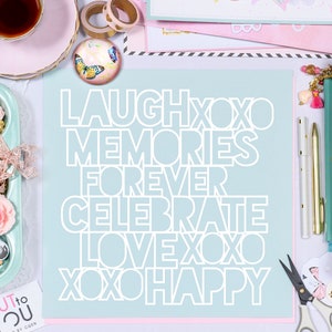 Happy Day Titre Digital Cut File parfait pour tous les projets d’artisanat de papier, de scrapbooking, de fabrication de cartes, de décoration intérieure.