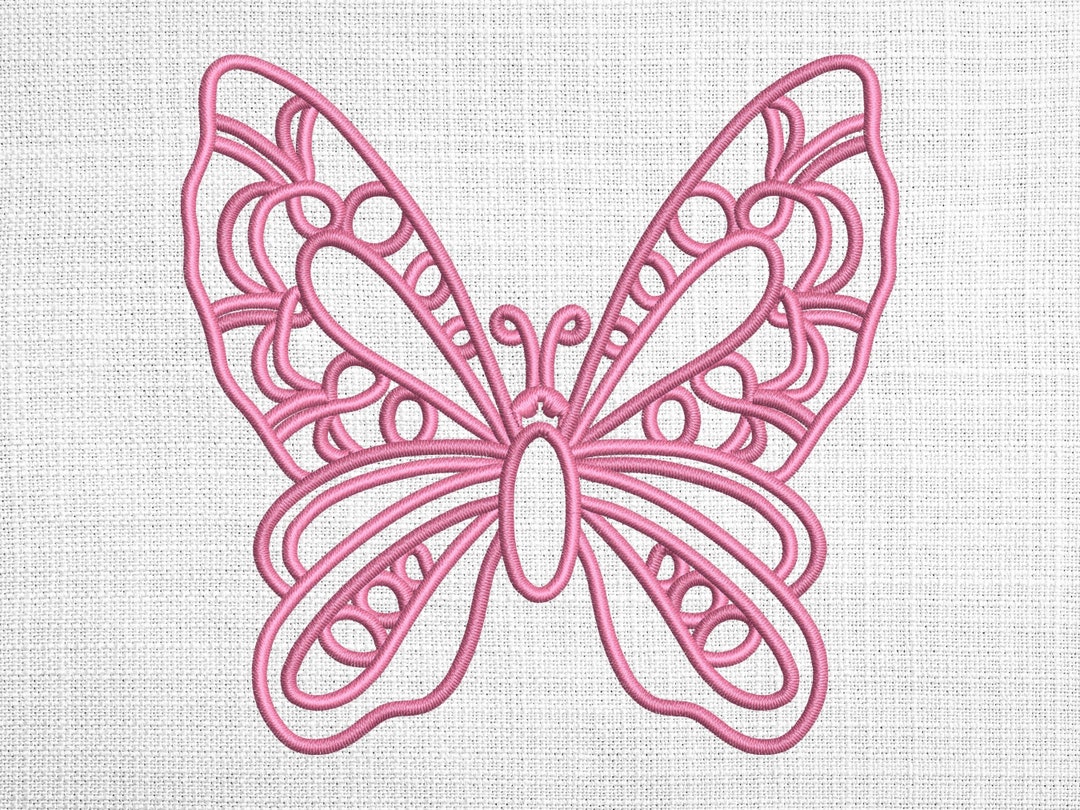 Filigree Butterfly Embroidery Machine Design INSTANT Etsy