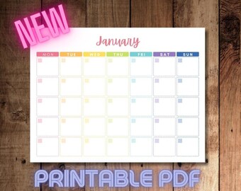 Printable Rainbow Calendar Numbers Classroom Labels & - Etsy