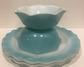Hazel Atlas Turquoise Crinoline