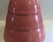 Vintage Pink Pyrex Mixing Bowls