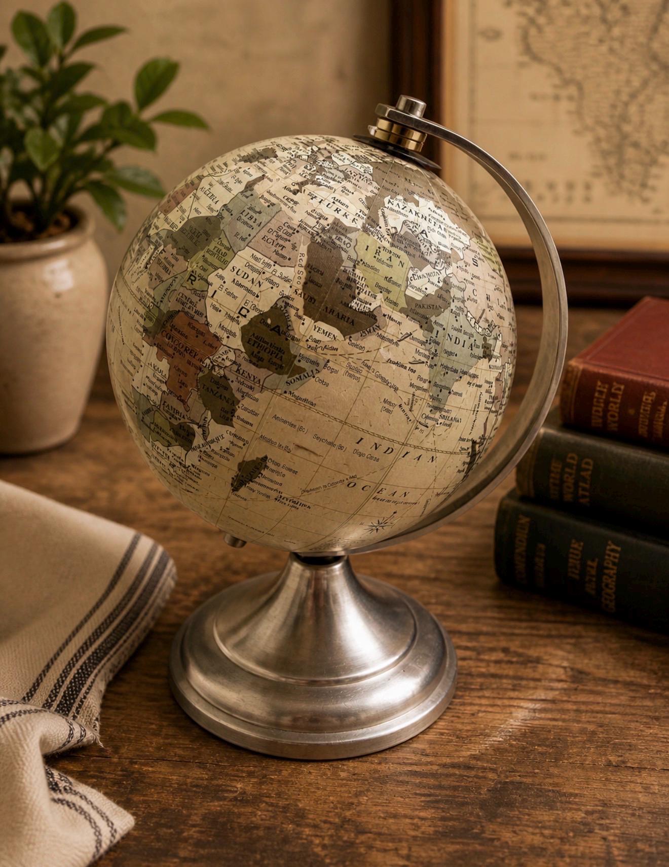 Vintage Desk Globe Small World Globe