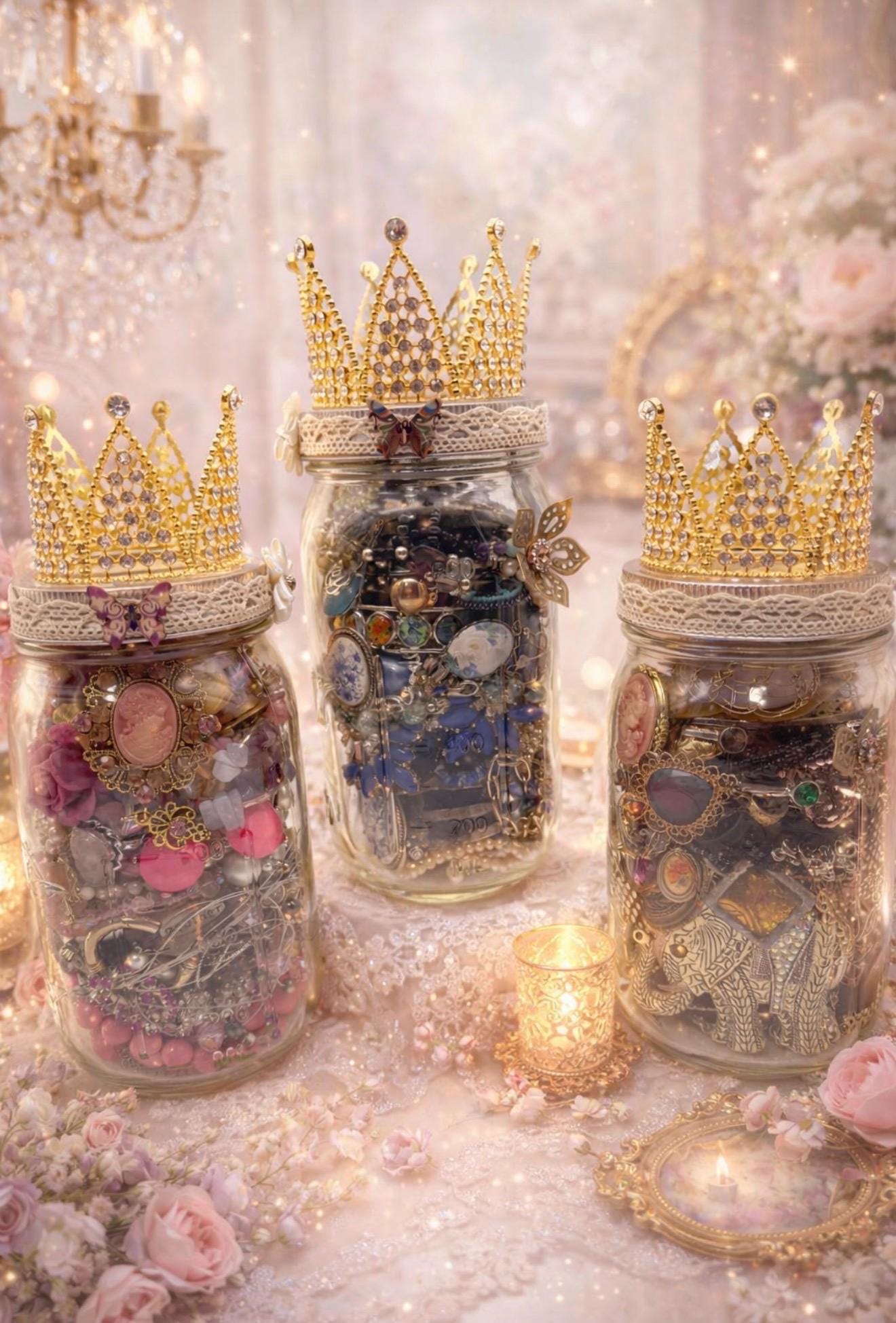 thumbnail image 2 of Mystery Jar Mixed Vintage Jewelry Lot - Real Gold In Most! Necklaces, Rings & More 2 of 5