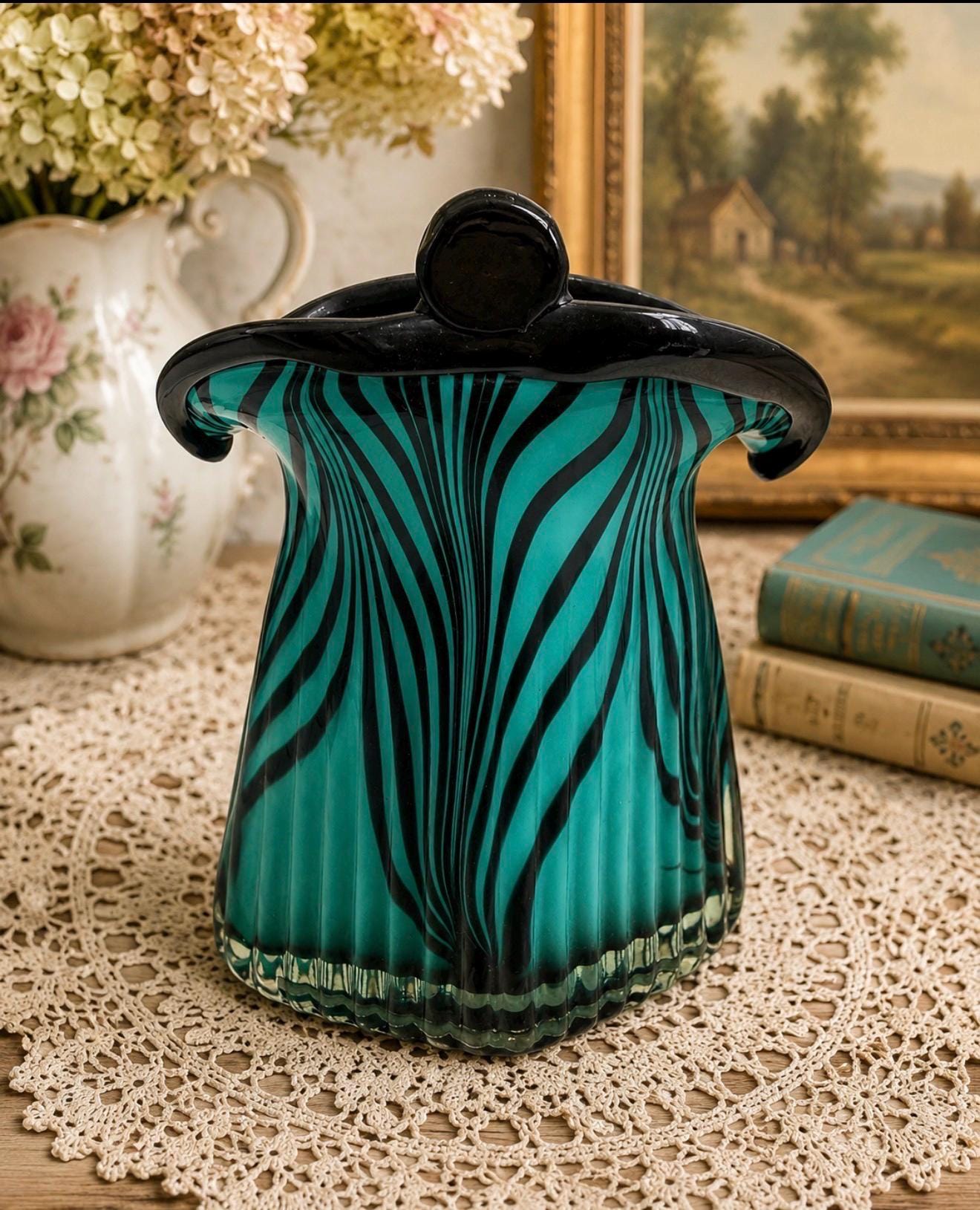 Striped Murano Glass Vase - Etsy