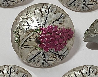 Embossed Purple Grape Cluster Silver Drawer Knobs - Elegant Handcrafted Resin Dresser Knobs with Vines | Pretty as Crystal, Reduced US Shpg