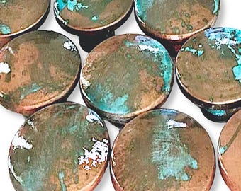 Handmade Faux Copper Patina Knobs | Rustic Aged Cabinet Drawer Pulls