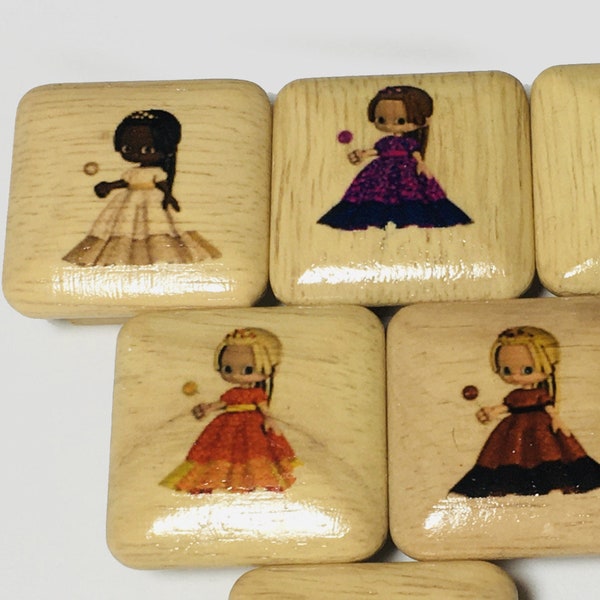 Nursery Knobs, Ethnic Knobs for Girls, Dresser Drawer Pulls, Decor Girl's Room, Dolls, Dollies, Girls Bedroom, Nursery Decor New Baby Gift