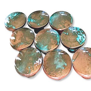 Premium Copper Patina Knobs Rustic Aged Finish Cabinet Drawer Pulls Handmade
