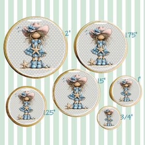 Runde Knöpfe, kleines Cowboy-Mädchen | Kommodenschubladen im Küsten-Cowgirl-Stil