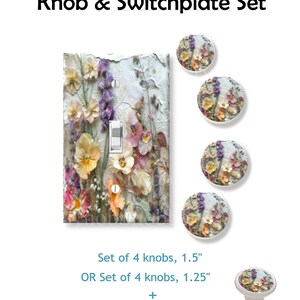 Vintage Spring Garden Knobs & Switchplate Set | Cottagecore Decor | Easy Kitchen Makeover