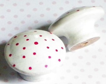 Lot de 10 To 50 Pcs Ceramic Knobs Handmade Polka Dots tiroir Tirez Cebinet Boutons 