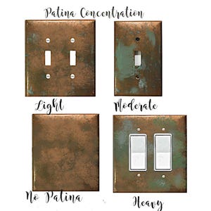 Handcrafted Verdigris Patina Switch Plate Cover: Aged Copper Finish image 3
