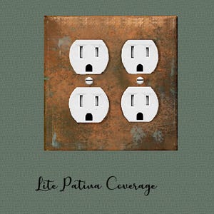 Rustic Copper Patina Light Switch Cover: Farmhouse Industrial Decor