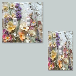 Couvercle floral pour interrupteur : décoration murale printanière vintage pour jardin