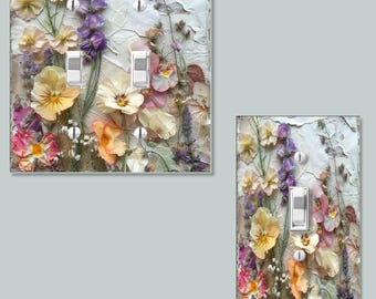 Floral Light Switch Cover: Vintage Spring Garden Wall Decor
