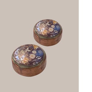 Glass Finish Cabinet Knob – Resin Dome Knob – Flat Top Drawer Pull – Handmade Hardware