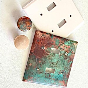 Copper Patina Switch Plate & Knob Art Bundle | Rustic Farmhouse Decor | Printable Decoupage Patterns | Digital Download