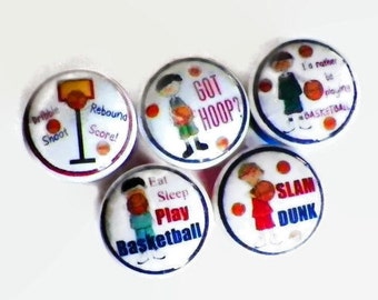 Sports Decor for Kids Room / Playroom /Classroom, Basketball Lovers Gift, Dresser Drawer Pulls, Knobs for Dresser or Cabinets