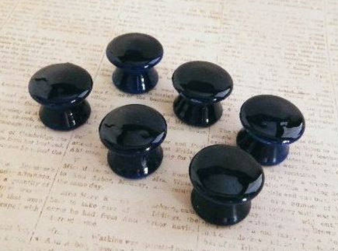 Navy Blue Hand Painted Knobs for Doors & Etsy