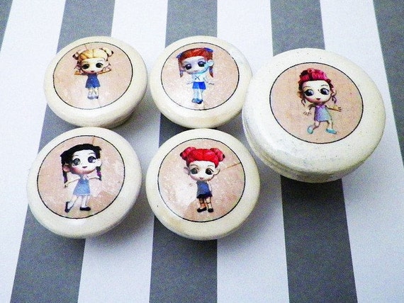 Kawaii Girls Decor Chibi Kawaii Anime Furniture Knobs For Girls Kids Bedroom Decor Doll Furniture Dresser Drawer Knobs In 1 25 Or 1 5