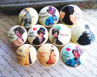 Historical Novel Characters Dresser Knobs - Vintage Books Design - Furniture & Cupboard Hardware - Decorative Kitchen Cabinet Knobs