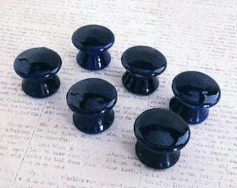 Navy Blue Wooden Cabinet Knobs | Kitchen & Bathroom Pulls
