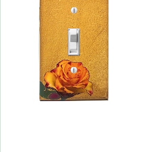 Roses and Sunshine Light Switch Cover: Yellow & Orange Decoupage
