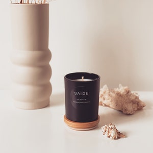 SAIDE Small Matte Black Soy Candle Home Fragrance Triple Scented Unisex Handmade in Australia Bild 1