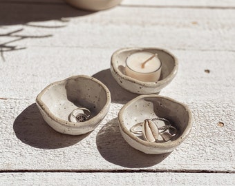 Soleil Ceramic Tealight Holder | Trinket Bowl | Ring Holder | Speckled | Gift Idea |Handmade in Australia