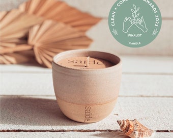 saide. Medium Tan Ceramic Candle | Handmade | Home Fragrance | Triple Scented | Australian made