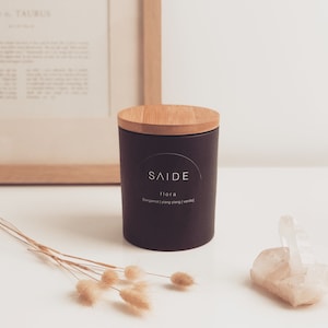 SAIDE Large Matte Black Soy Candle | Home Fragrance | Unisex | Triple Scented | Handmade in Australia