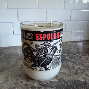 Espolon Blanco Repurposed Bottle Candle