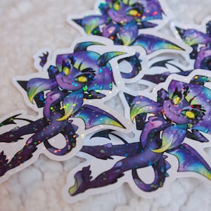 Purple demon succubus holographic vinyl sticker