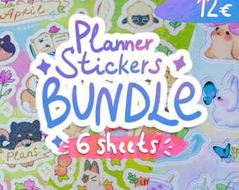 Bundle of 6 sticker sheets | New Year Goals | Planner stickers | Bullet Journal | Matte vinyl