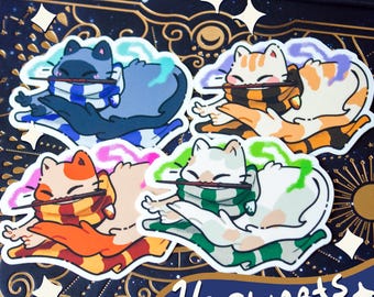 Magical Cats Stickers | Matte Vinyl | Dark Academia