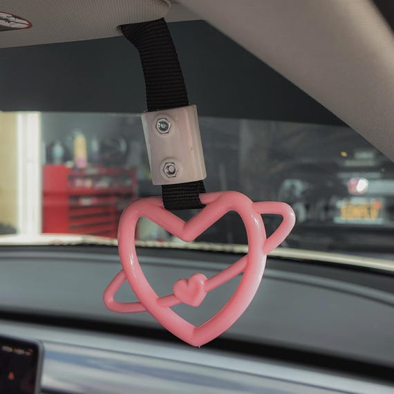 Y2K Heart Tsurikawa: JDM Car Interior Handle Accessory