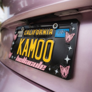 Butterfly License Plate Frame: Kawaii Car Accessories