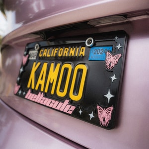 Butterfly License Plate Frame / Cute License Plate Frame / Kawaii Car Accessories / Cute Car Accessories Interior /Car Accessories for Women