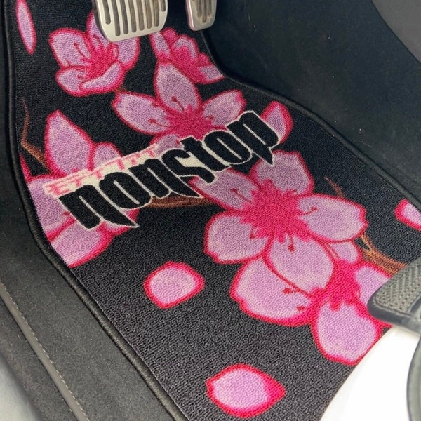 Pink Chery Blossom Floor Mats // Sakura Floor Mats // Car Accessories For Women // Kawaii Car Accessories // Cute Car Accessories Interior