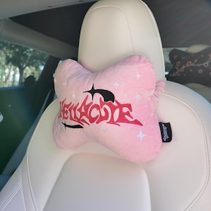 Hellacute Car Seat Headrest // Car Pillow // Cute Car Pillow // Travel Pillow // Kawaii Car Accessories // Car Girl Accessories