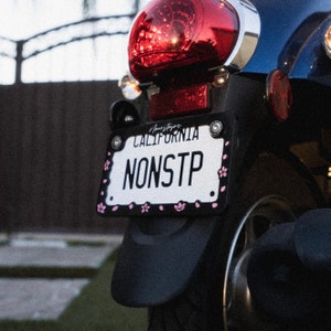 Motorcycle License Plate Frame / Cute Motorcycle Frame / Kawaii Plate Frame / Motorcycle Accessories / Cherry Blossom License Plate Frame